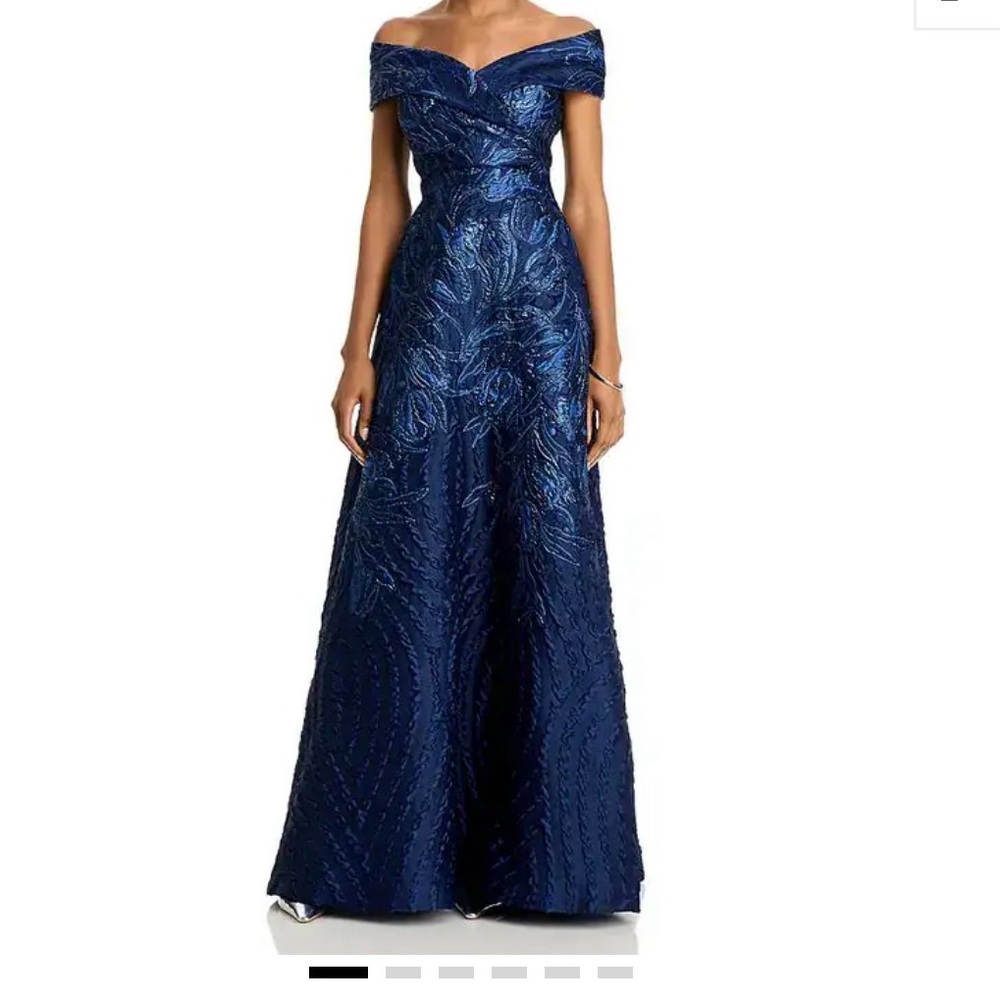 Rickie Freeman for Teri Jon Navy Maxi Dress